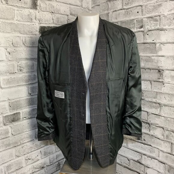 Vintage Union Made Oscar De La Renta Houndstooth Wool Blazer Sport Coat - Picture 7 of 16